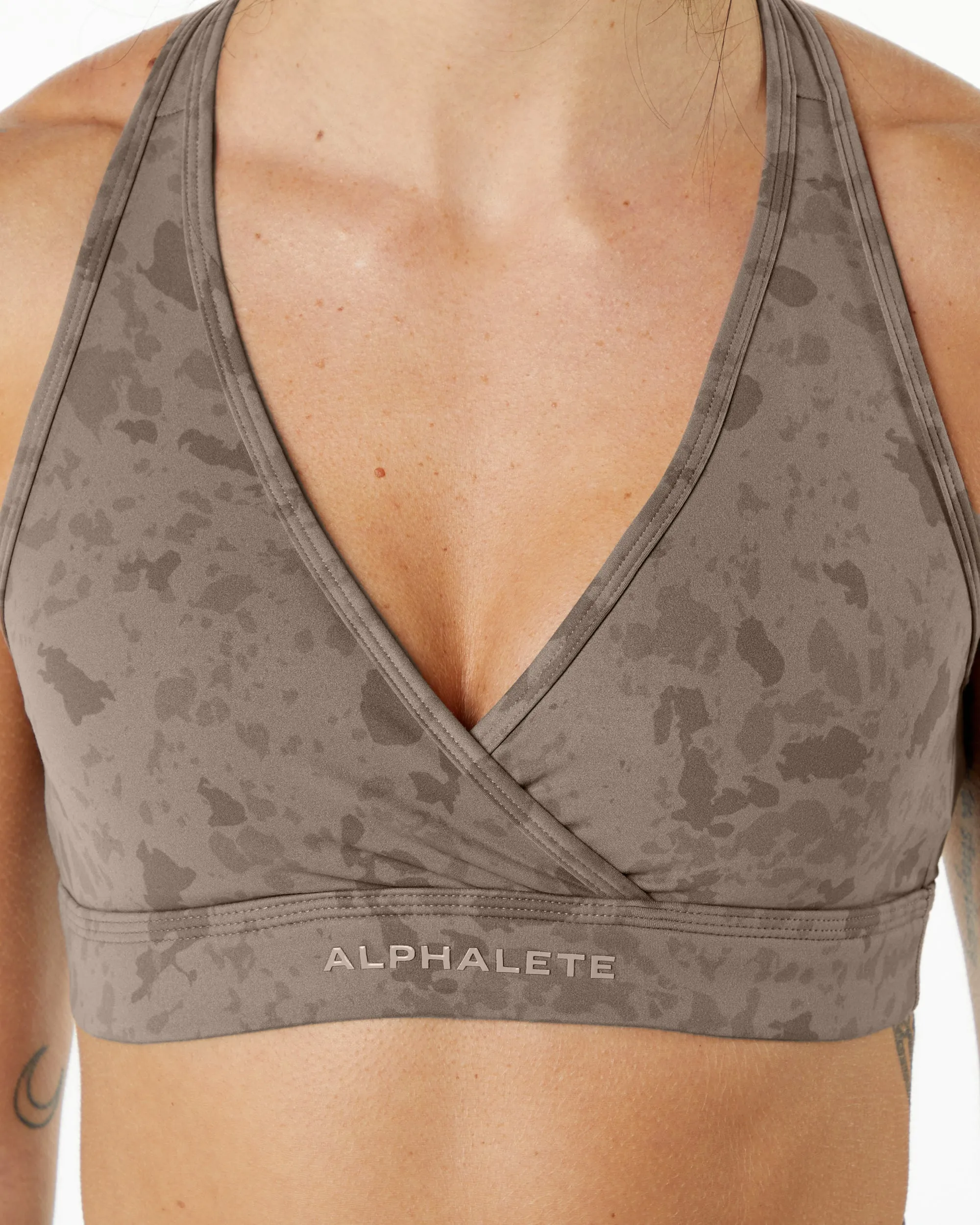 Surface Wrap Bra - Pebble Print Mocha