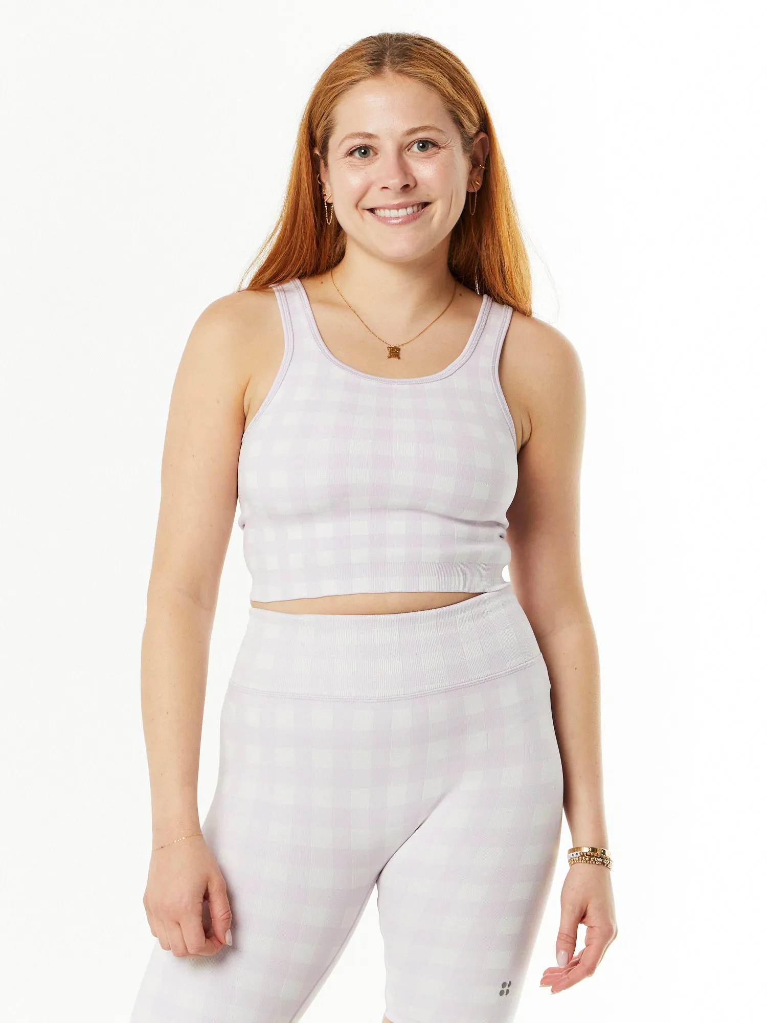 Sweaty Betty | Seamless Bra | Purple Gingham