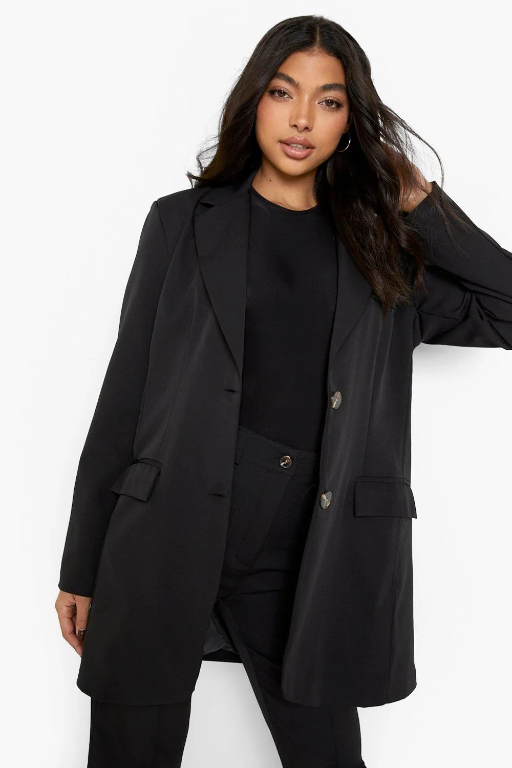 Tall Tailored Longline Button Blazer