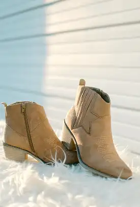 Taupe Suede Star Booties