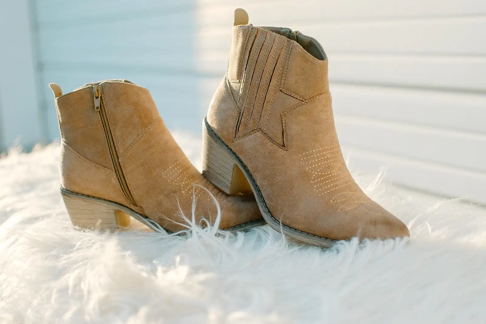 Taupe Suede Star Booties