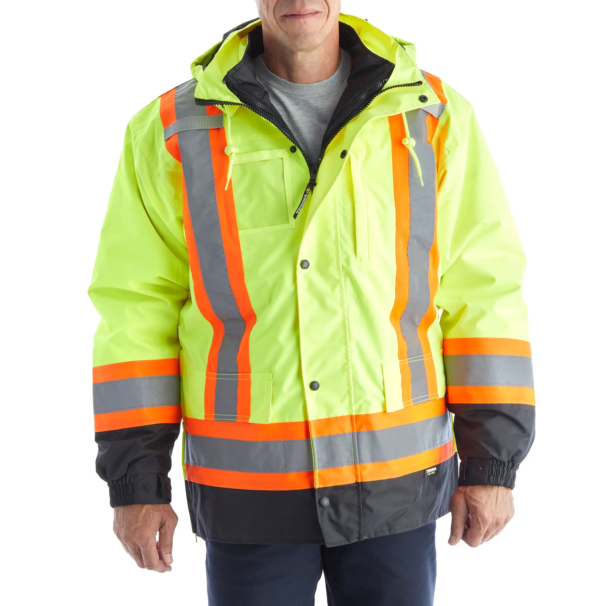 TERRA Hi-Vis Men's 7 in 1 Winter Jacket - 116501 Yellow