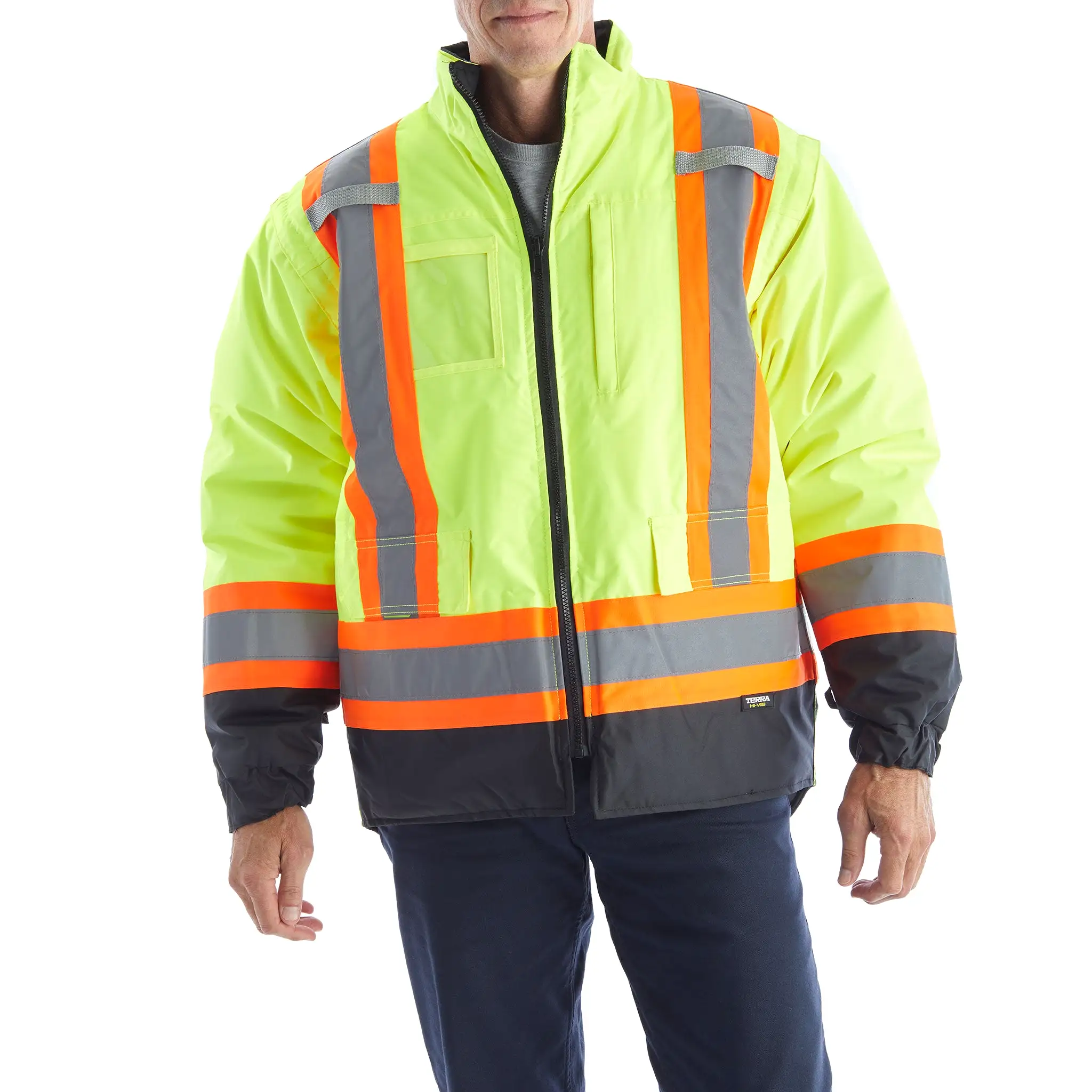 TERRA Hi-Vis Men's 7 in 1 Winter Jacket - 116501 Yellow