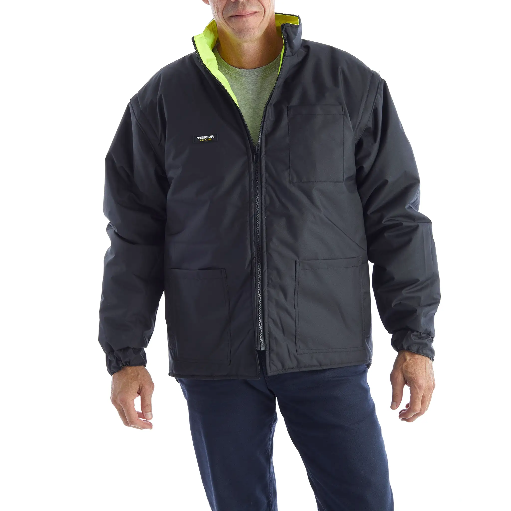 TERRA Hi-Vis Men's 7 in 1 Winter Jacket - 116501 Yellow