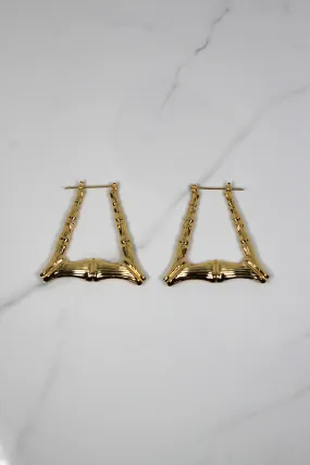 Triangle Bamboo Hoop Earrings