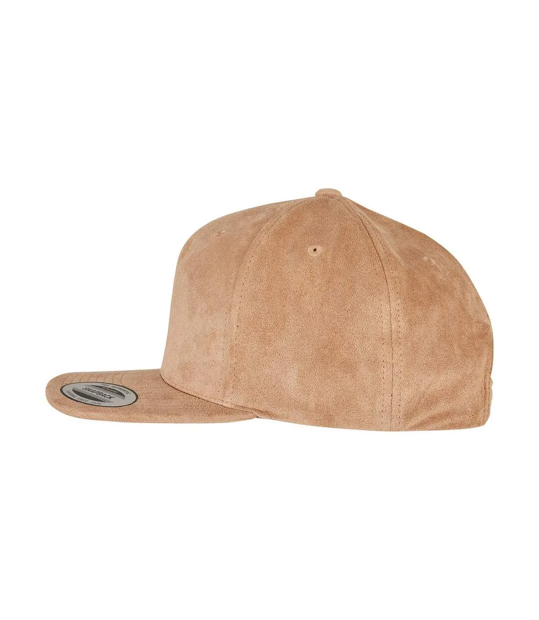 Unisex adult faux suede snapback cap khaki Flexfit