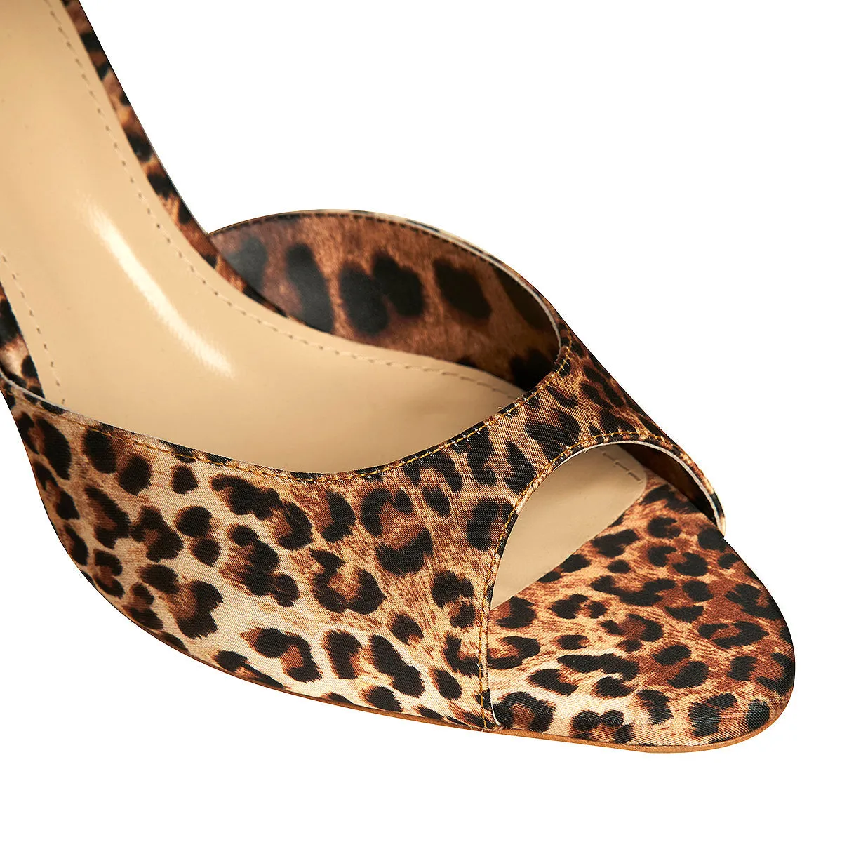 Vicky Animal Print Satin Mules