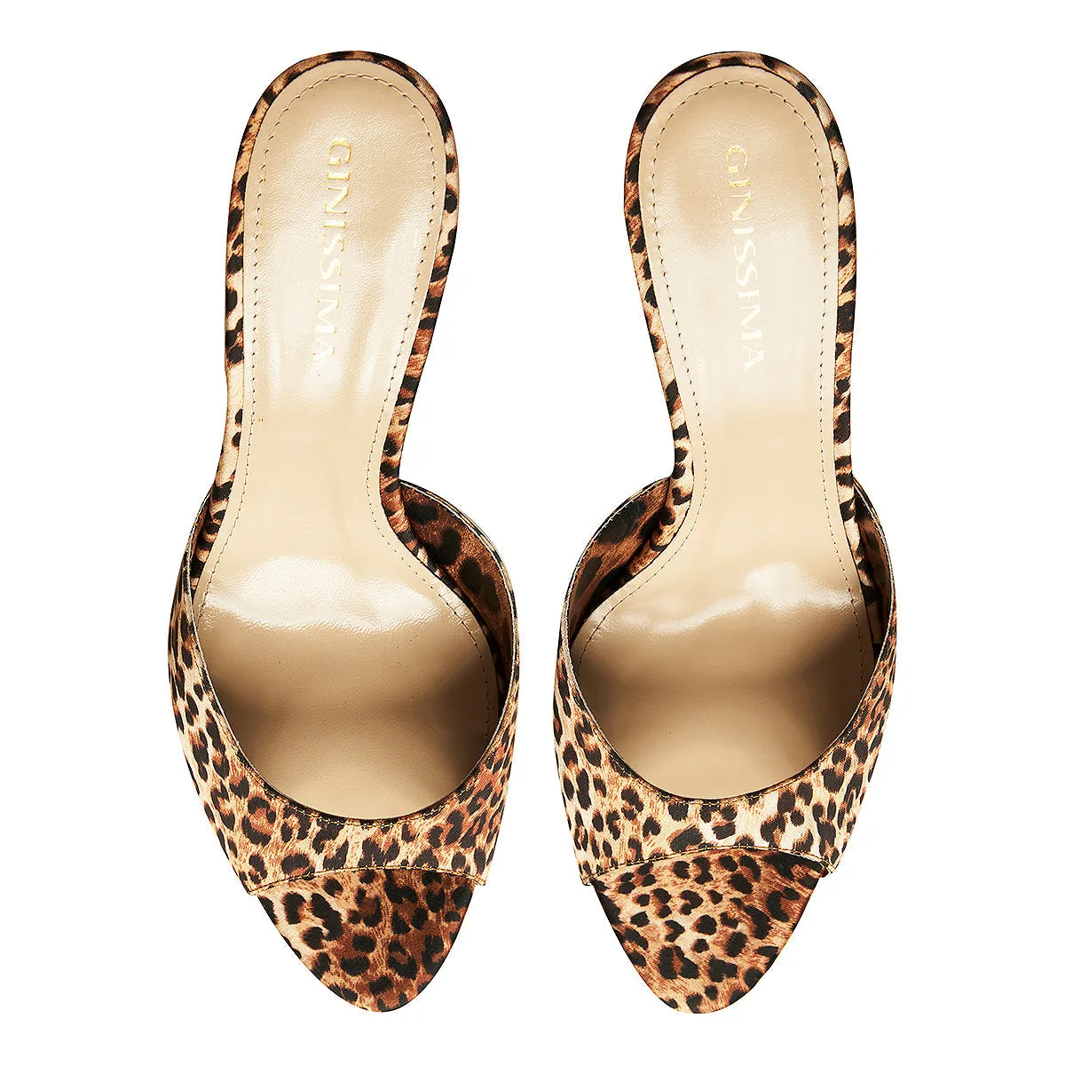 Vicky Animal Print Satin Mules