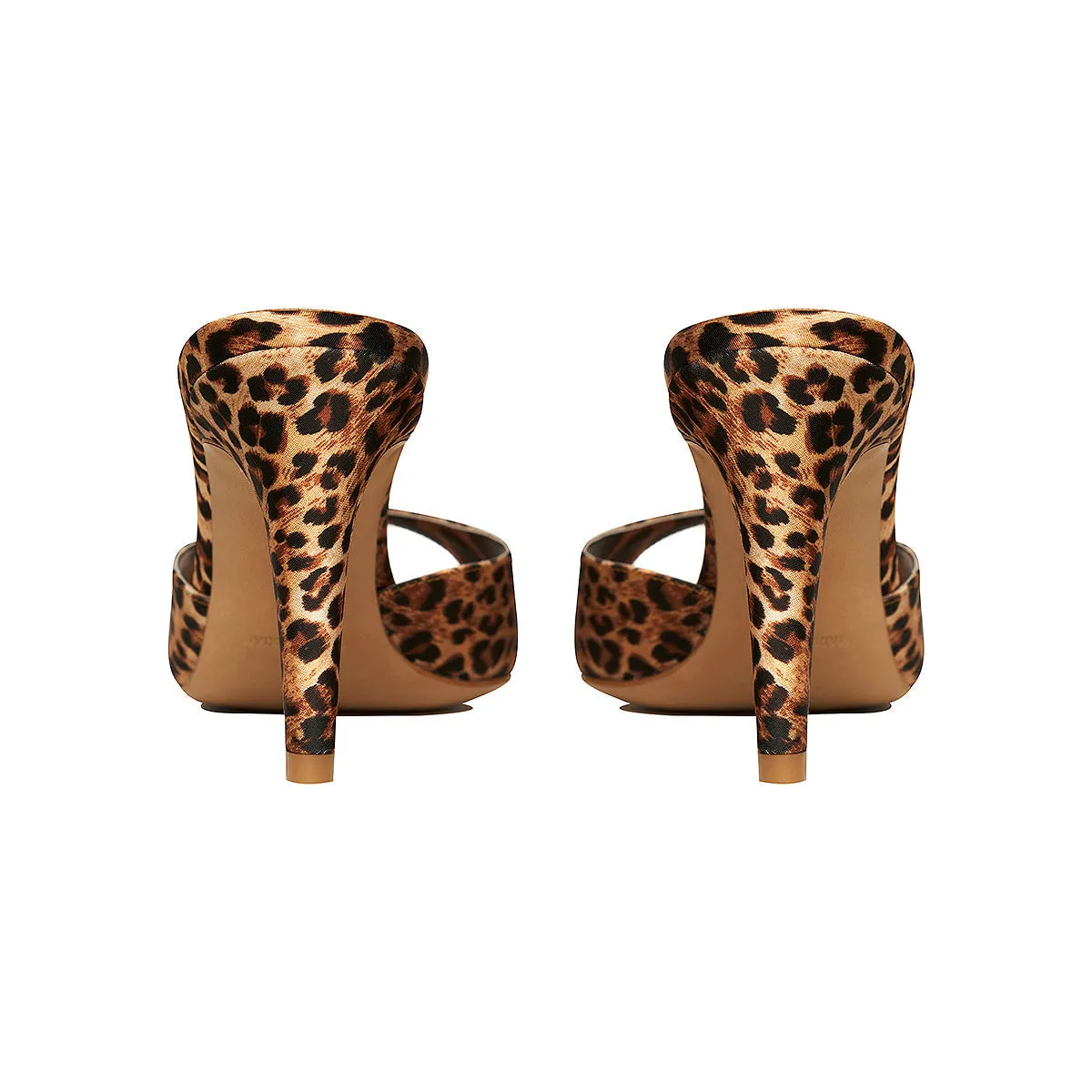 Vicky Animal Print Satin Mules