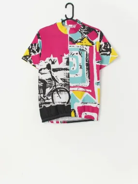 Vintage bold abstract cycling jersey – Medium