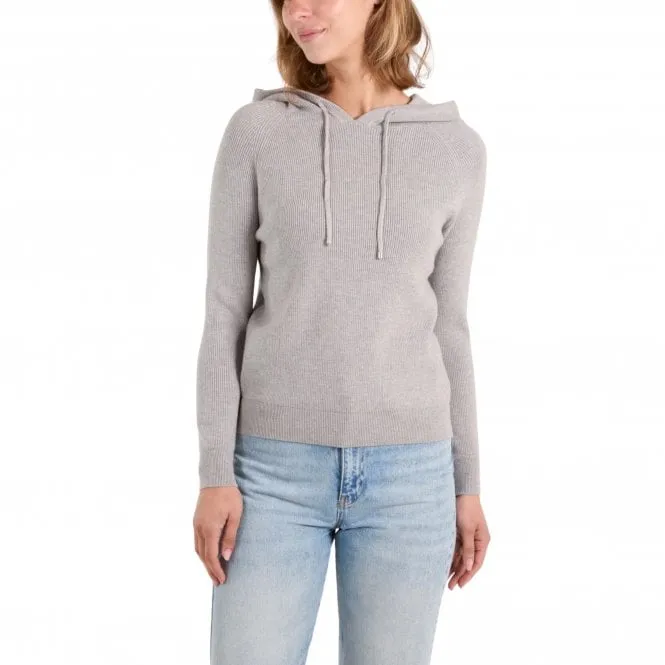 Womens Ribbed Knit Hooded Jumper