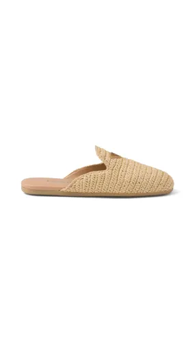 Woven Fabric Mules - Natural