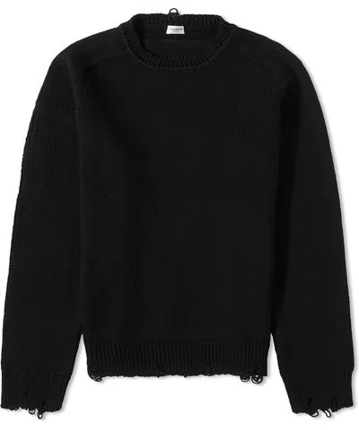 Yves Saint Laurent Men's Distressed Crew Knit