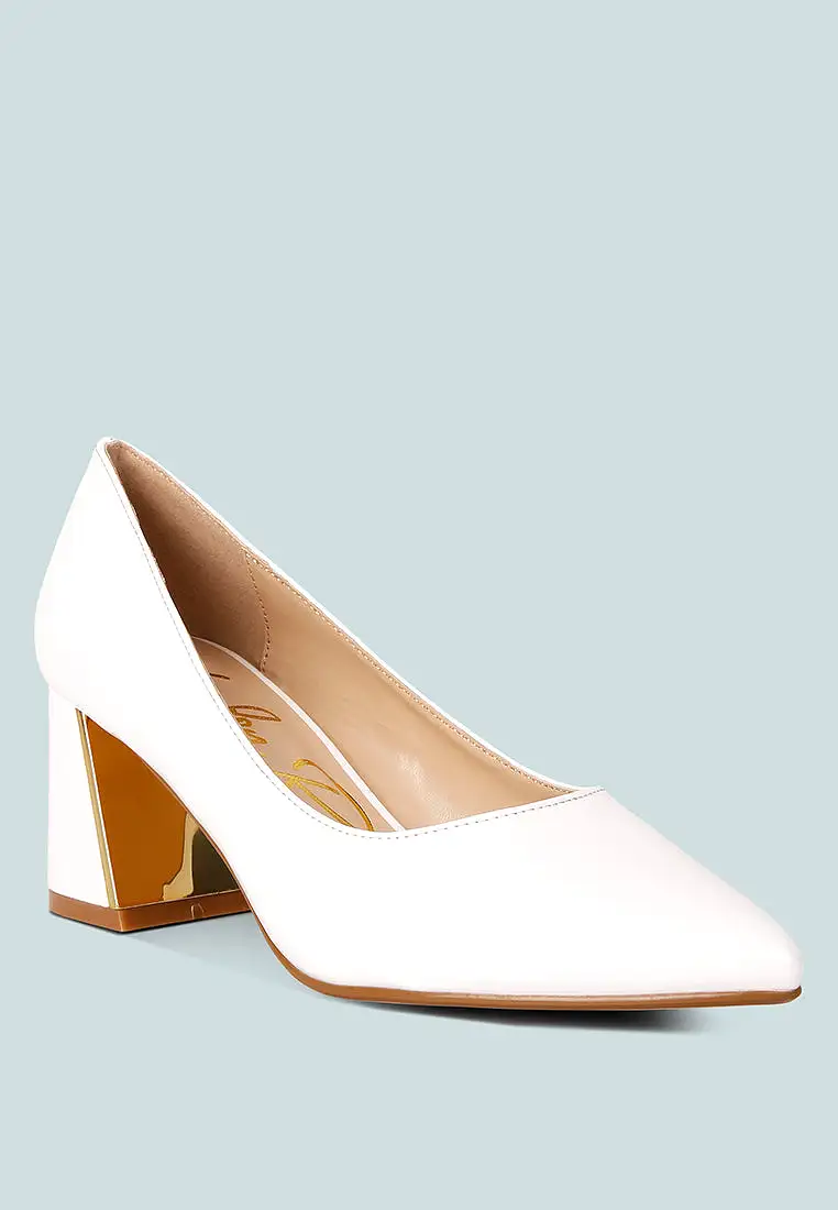 Zaila Metallic Accent Block Heel Pumps