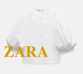 ZARA  |Casual Style Plain Shirts & Blouses